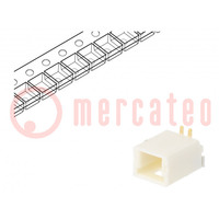 Contact; kabel-plaat; mannelijk; Pico-Clasp; 1mm; PIN: 2; SMT; 50V