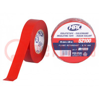 Tape: electrical insulating; W: 19mm; L: 20m; Thk: 0.15mm; red; 125%
