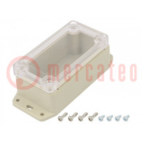 Enclosure: multipurpose; X: 50mm; Y: 95mm; Z: 40mm; with fixing lugs