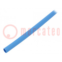 Heat shrink sleeve; glueless; 2: 1; 6.4mm; L: 1m; blue; polyolefine