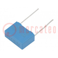Kondensator: poliestrowy; 150nF; 305VAC; 15mm; ±10%; 18x12,5x7mm