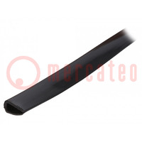Randbescherming; PVC; L: 10m; zwart; H: 14mm; W: 7mm; -30÷70°C