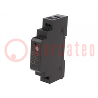 Power supply: switched-mode; for DIN rail; 15W; 12VDC; 1.25A; 85%