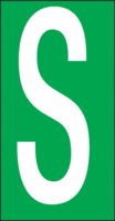 Buchstaben - S, Grün, 57 x 22 mm, Baumwoll-Vinylgewebe, Selbstklebend, B-500