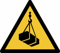 Minipiktogramme - Warnung vor schwebender Last, Gelb/Schwarz, 20 mm, Folie