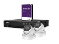 4 MP IP-VIDEOBEWAKINGSSET - 4-KANAALS NVR-RECORDER - 2 x WITTE IP DOME-CAMERA - 3 TB HD - KABELS