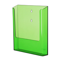 Uchwyt na prospekty / ścienny pojemnik na prospekty / wieszak na prospekty "Color" | zielony A4 32 mm