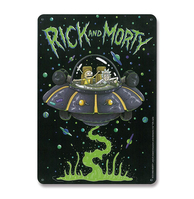 RICK & MORTY PANNEAU MÉTAL SPACESHIP 15 X 21 CM LOGOSHIRT