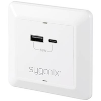 SYGONIX SY-5251910 PRISE DE CHARGE USB PROTECTION ANTI-SURTENSION, AVEC USB-C®, AVEC SORTIE DE CHARGE USB BLANC