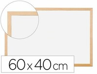Pizarra blanca de melamina (60x40 cm) con marco de madera de Q-Connect