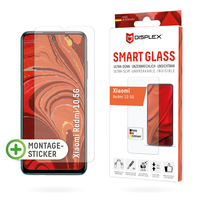 Displex Smart Glass (9H) für Xiaomi Redmi 10 5G, Montagesticker, unzerbrechlich, ultra-dünn, unsichtbar