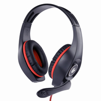Gembird GHS-05-R hoofdtelefoon/headset Bedraad Hoofdband Gamen Zwart, Rood