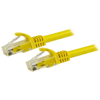StarTech.com 15m CAT6 Ethernet Cable - Yellow CAT 6 Gigabit Ethernet Wire -650MHz 100W PoE RJ45 UTP Network/Patch Cord Snagless w/Strain Relief Fluke Tested/Wiring is UL Certifi...