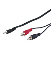 Goobay AVK 118-050 0.5m audio kabel 0,5 m 3.5mm 2 x RCA Zwart