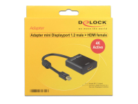 DeLOCK 62611 video átalakító kábel 0,2 M Mini DisplayPort HDMI A-típus (Standard) Fekete