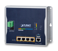 PLANET IP30 Industrial Wall-mount Kabelrouter Gigabit Ethernet Blau, Grau
