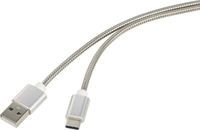 Renkforce RF-4888671 câble USB 1 m USB 2.0 USB A USB C Acier inoxydable