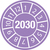 Brady 834125 etiqueta autoadhesiva Círculo Permanente Púrpura, Blanco 250 pieza(s)