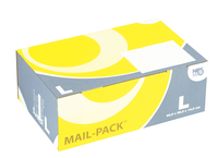 NIPS MAIL-PACK® L (Post-)Versandkarton / Versandverpackung / 400 x 260 x 145 mm / anthrazit-weiß-gelb / Wellkarton - umweltfreundlich und recycelbar / 20 Stück gebündelt