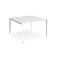 Adapt square boardroom table 1200mm x 1200mm - white frame and white top