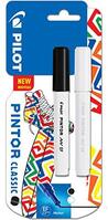 Pilot Pintor Extra Fine Bullet Tip Paint Marker 2.3mm Black and White Co(Pack 2)