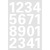 Buchstaben-, Zahlen-Etiketten, 0-9, 25 hoch mm, Druckschrift, weiß, 16