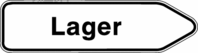 Wegweiser - Lager, Weiß, 20 x 70 cm, Folie, Selbstklebend, Pfeil, Schwarz