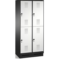 EVOLO cloakroom locker, double tier, with plinth