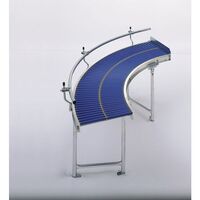 Small roller conveyor, aluminium frame with plastic rollers