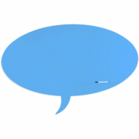 Symbol-Tafel Skinshape Sprechblase lackiert 100x150cm RAL 630-1 blau