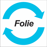 System-Wertstoffkennzeichnung - Folie, Weiß/Blau, 10 x 10 cm, PVC-Folie, Seton
