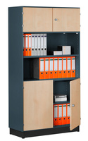 Kombi-Anbau-Büroschrank, Büroschranksystem MODUFIX, HxBxT: 1875 x 1000 x 420 mm | BKK0335-GRAH