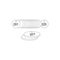 38mm Traffolyte valve marking tags - White (201 to 225)