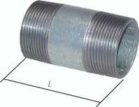 Exemplarische Darstellung: Rohrdoppelnippel ähnlich EN 10241, Stahlrohr ST37 verzinkt, Typ 530