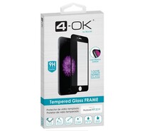 4-OK képernyővédő üveg (3D full glue, íves, teljes felületén tapad, tok barát, karcálló, 9H) FEKETE [Huawei Y7 2019 (Y7 Prime 2019)]