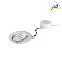 LED Einbau-Downlight-Set BB09 mit rund-Konverter, IP20, V4A, 230V, 6W 3000K 640lm 38°, dimmbar, Weiß