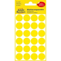 Avery Zweckform 3007 kerek címke, 18 mm, sárga, 96 címke/csomag