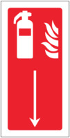 SPARTEX 11001X EXTINGUISHER DOWN (200X100MM) 1: RIGID PLASTIC