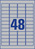 Typenschild-Etiketten, A4, 45,7 x 21,2 mm, 100 Bogen/4.800 Etiketten, silber