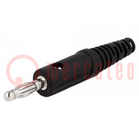 Plug; 4mm banana; 32A; 33VAC; 70VDC; black; Max.wire diam: 4mm