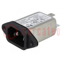 Connector: AC supply; socket; male; 10A; 250VAC; IEC 60320; C14 (E)