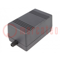 Enclosure: for power supplies; X: 65mm; Y: 132mm; Z: 78mm; ABS; black