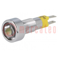 Controlelampje: LED; plat; geel; 24÷28VDC; 24÷28VAC; Ø8,2mm; IP67