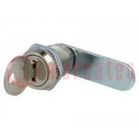 Lock; zinc and aluminium alloy; 22mm; Key code: 1333; 180°