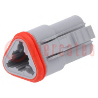 Connector: automotive; ML-XT; female; plug; for cable; PIN: 3; grey