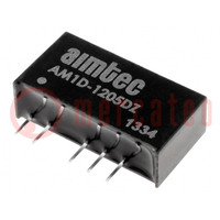 Converter: DC/DC; 1W; Uin: 10.8÷13.2V; Uout: 5VDC; Uout2: -5VDC; SIP7