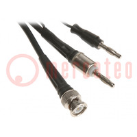 Test lead; BNC plug,banana plug 4mm x2; Len: 1m; black