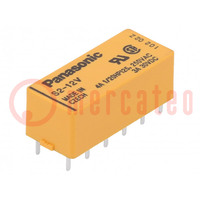 Relay: electromagnetic; (SPST-NO + SPST-NC) x2; Ucoil: 12VDC