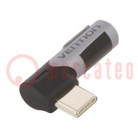 Adapter; Jack 3,5mm aansluiting,Haakse USB C-stekker; grijs