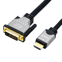 ROLINE Monitorkabel DVI (24+1) - HDMI, M/M, zwart / zilver, 1,5 m